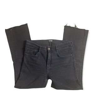 Zara Trafaluc Denim Collection SZ 8 raw hem, cropped jeans in black